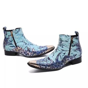 Bottes courtes pour hommes à lacets Fermeture à glissière latérale pointue Bottes Chelsea en plein air Européen Américain Grande taille Fête de mariage Chaussures pour hommes