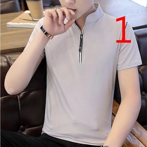 Mannen T-shirt T-shirt met korte mouwen Koreaanse persoonlijkheid katoen tij merk half ronde kraag 210420