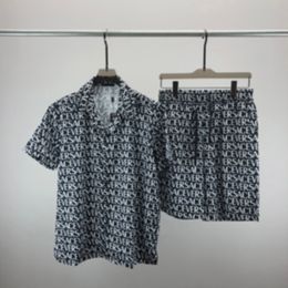 Camisa de manga corta para hombre + Pantalones cortos Chándal Camisa a cuadros Chándal Chándal para hombre Talla para hombre y mujer M-3XL SA13