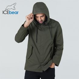 Trench-coat court coupe-vent printemps élégant pour hommes avec une capuche vêtements de marque pour hommes de haute qualité MWF20701D 210819