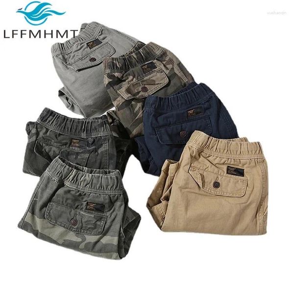 Pantalones cortos para hombres 178 estampado de camuflaje para hombres de verano cintura elástica de algodón de alta calidad algodón de algodón de algodón de algodón de longitud casual