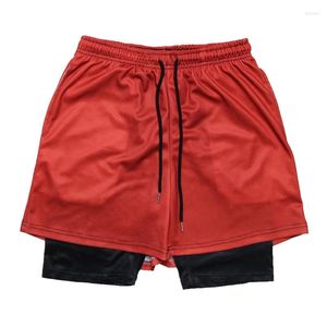 Shorts pour hommes 2 en 1 Compression été séchage rapide extensible gymnase Sport décontracté Fitness entraînement course Jogging entraînement