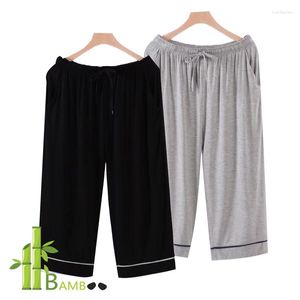 Pantalones cortos para hombre, paquete de 2, cómodos pantalones de chándal 3/4 de fibra de bambú, pantalones cortos para hombre, entrenamiento, gimnasio, debajo de la rodilla, pantalón informal para hombre de verano