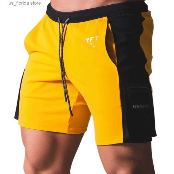 Shorts pour hommes 2018 coton short patch décontracté pour hommes gym fitness et fitness bermuda été short serré pour hommes course sport Y240320