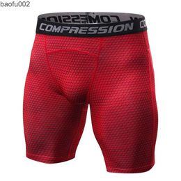 Heren shorts 2018 Nieuwe stijl Ademboere herencompressie shorts MMA Workout Fitness Bottoms Skin strakke Comouflage Korte broek W0327