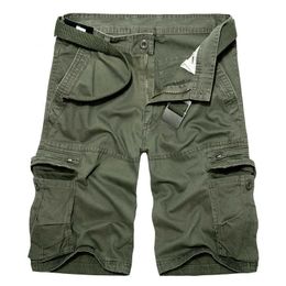 Herenshorts 2020 Mens Militaire vrachtbroek Shorts Summer Army Green Katoen Short Homme Losse multi-pocket shorts Homme Casual Bermuda-broek G230316