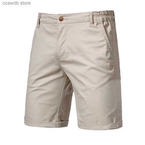 Shorts pour hommes 2021 nouveau été coton solide Shorts hommes de haute qualité décontracté affaires Social taille élastique hommes Shorts 10 couleurs Shorts de plage T240105