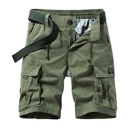 Shorts masculins 2021 Jogger d'été Tactical Cargo Shorts Men Occasionnel ArmyGreen Men Shorts Brand Coton Coton Loose Military Cargo Shorts Men G230316