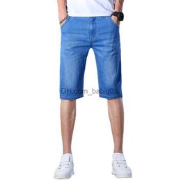 Heren shorts 2022 Brand Mens Summer Stretch dunne kwaliteit denim jeans mannelijke korte mannen blauw jean shorts broek big size 40 42 44 46 t230502