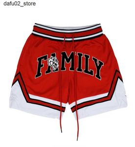 Shorts masculins 2022 Famille Red Summer Gym Fitness Sports Sports Basketball Game de basket-ball Formation de pantalon à cinq points à séchage rapide décontracté Q240416