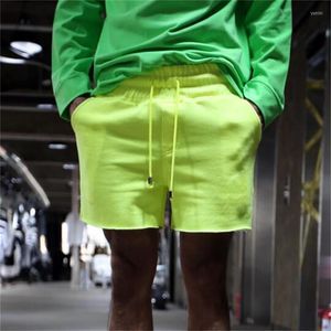 Heren shorts 2022 Koreaanse heren zomer fluorescerend lint flash mode rechte sport strandbroek groot