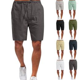 Heren shorts 2022 Men Natural Linen Pants voor eigentijdse comfortabele kwaliteit Soft Pocket Solid Sale -kleding