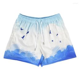 Pantalones cortos para hombres 2022 Hombres Mujeres Clásico Gimnasio Entrenamiento Malla Una capa Diseño de moda Tamaño S-3XL