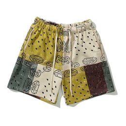 Heren Shorts 2022 Nieuwe Heren Comfortabele Klassieke Paisley West Coast CRIPS Bloed Skateboard Straat Katoen Casual Shorts #A605 J240325