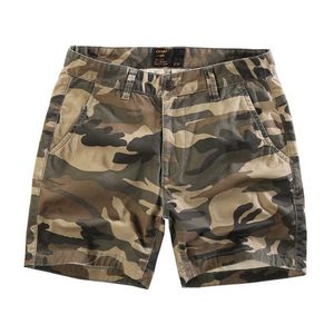 Heren shorts 2022 Zomer Militaire stijl Camouflage Wassende katoenen vrachtshortjes Mannen Retro rechte casual halve lengte Pure korte homme broek G230316
