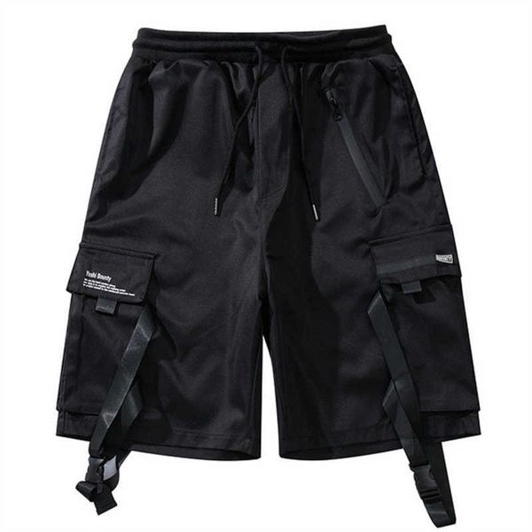 Shorts pour hommes 2022 Techwear été multi-poches ruban Cargo Shorts Harajuku Streetwear pantalons de survêtement hommes mode Hip Hop Baggy court Joggers G230316