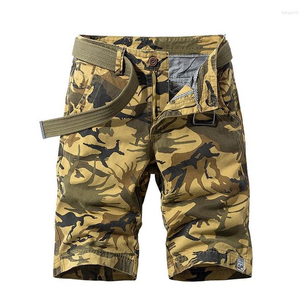 Pantalones cortos para hombre 2023 Cargo algodón hombres verano militar táctico sudor moda Casual pantalones de chándal camuflaje playa