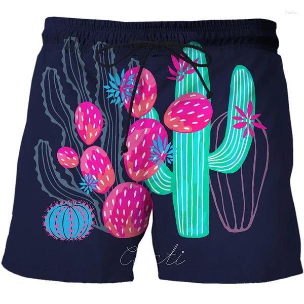 Shorts pour hommes 2023 Dessin animé Cactus Mode Harajuku Imprimer Homme Maillot de bain Casual Mâle Femme Plage Pantalon court Swim