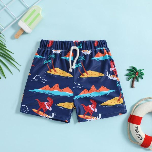 Shorts pour hommes 2023 mode enfants imprimés garçons pantalons de natation dessin animé boxers printemps bord de mer pantalon bleu marine 6M-4T