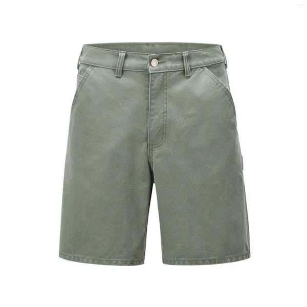 Shorts pour hommes 2023 Japonais Vintage Court Jeans Salopette Couleur Unie Lâche Casual Cargo Denim Polyvalent Usé Genou-longueur Hommes