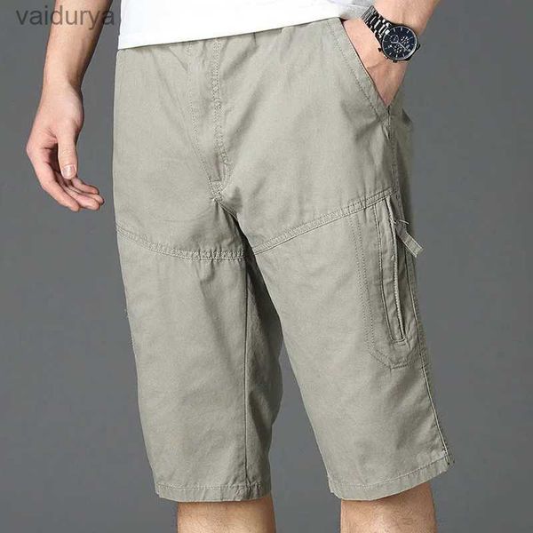 Men's Shorts 2023 Pantalones cortos tipo cargo informales con múltiples bolsillos de verano para hombre, pantalones cortos de talla grande 100% de algodón para hombre, prendas de vestir holgadas, pantalones cortos para correr 6XL YQ231220