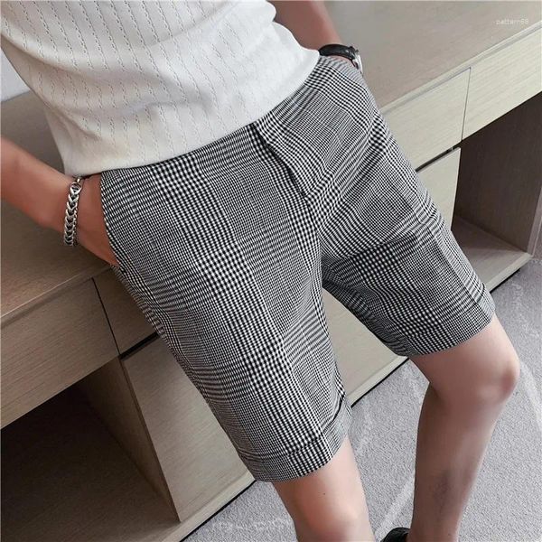 Pantalones cortos para hombres 2023 Hombres Moda de verano Negocios Plaid Casual Chino Oficina Ropa transpirable 29-36