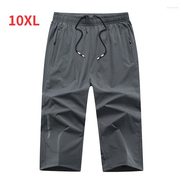 Pantalones cortos para hombre 2023 para hombre 10XL de talla grande verano secado rápido hasta la rodilla multibolsillo suelto transpirable hombre playa grande Casual