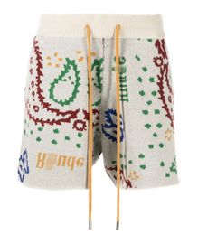 Shorts pour hommes 2023 Rhude Short pour hommes Short en mélange de laine et de coton de qualité supérieure avec motif bandana imprimé sur toute la surface. Doté de deux poches latérales pour hommes Chaleur Lpm