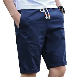 Pantalones cortos para hombres 2023 Venta de algodón Transpirable y cómodo Casual Moda para el hogar Cordón Color sólido con bolsillos