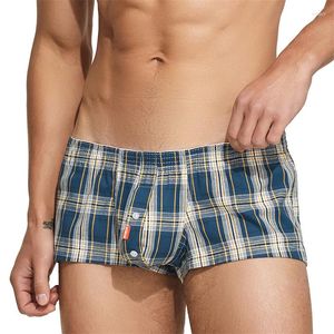 Pantalones cortos para hombres 2023 SEOBEAN Short Cotton Male Boxer Hogar Plaid Casual