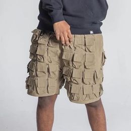 Herenshorts 2023 Lente Zomer Meerdere zakken Effen kleur Techwear Safari-stijl Mode Rechte baggy casual broek