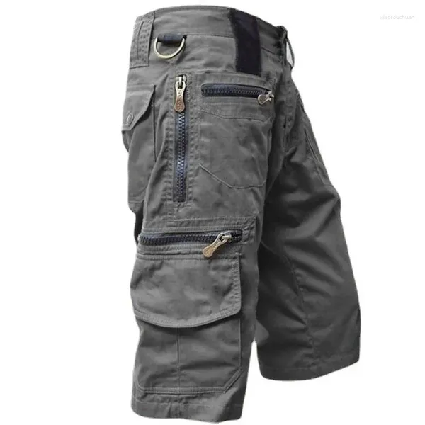 Pantalones cortos para hombres 2023 Verano Ejército Militar Algodón Suelto Táctico Joggers Hombres Múltiples bolsillos Trabajo Casual Pantalones cortos-MX