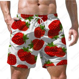 Pantalones cortos para hombre 2023 Verano Playa Hawaiano Ocio Deportes Plantas 3D Impreso Rápido Transpirable Fruta grande