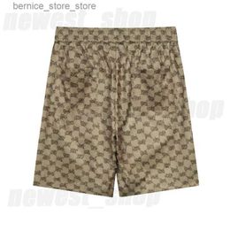 Shorts pour hommes 2023 Designer d'été Short de luxe pour hommes Pantalon de plage classique logo cordon lettre kaki imprimé court pantalon de coton décontracté natation