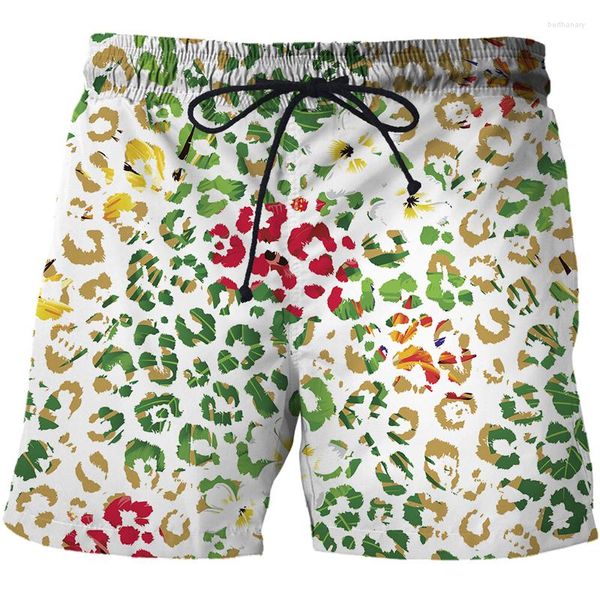 Shorts pour hommes 2023 été mode motif léopard 3D surf court plage hommes décontracté séchage rapide pantalons de sport maillots de bain