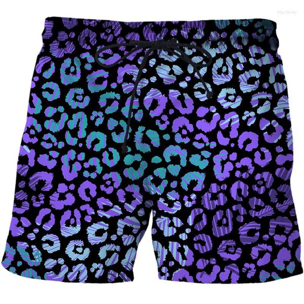 Shorts pour hommes 2023 été hommes mode motif léopard 3D surf court plage hommes décontracté séchage rapide pantalons de sport maillots de bain