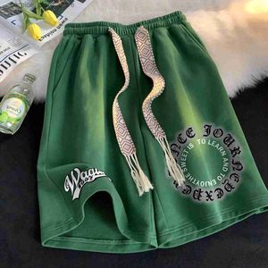 Shorts voor heren 2023 zomer herenshorts Koreaanse mode groene shorts Harajuku High Street herenkleding Casual shorts thuis streetwear broeken Q240305