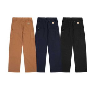 Shorts pour hommes 2023 été nouvelle mode Carhart B01 Carhart ligne principale lavage vieux pantalon Cargo multi-poches Double genou bûcheron salopette toile hommes