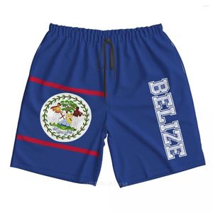 Herenshorts 2023 Zomer Polyester Belize Country Flag 3D Gedrukte herenbord Beach Pocket Running Pants
