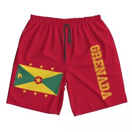 Männer Shorts 2023 Sommer Polyester Grenada Land Flagge 3D Gedruckt Bord Strand Tasche Laufhose 230721