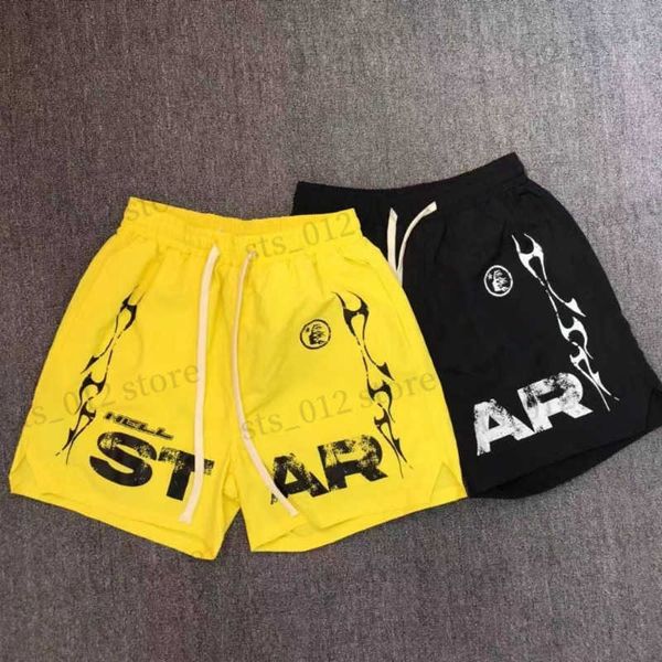 Shorts masculins 2024SS Nouveaux shorts de mode INS MEN FEMMES ÉLASTIQUE BASKETBALL LOSKION DES SPORTS SPORTS HOMMES BLACK JAUNE MEN Vêtements T240516