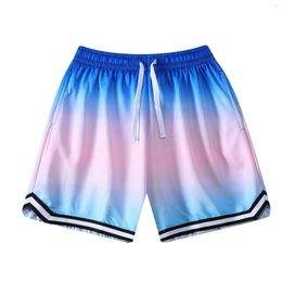 Shorts masculins 2024 American Summer Youth Pants Boy Double -yer Basketball Net Beach Casual Fitness 809