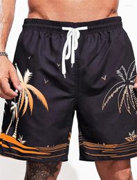 Heren shorts 2024 Beach Fun 3d Raffia Tree Print Swim Trunks Fashion Summer Loose Casual Pants Boy Girl Unisex Gym Board