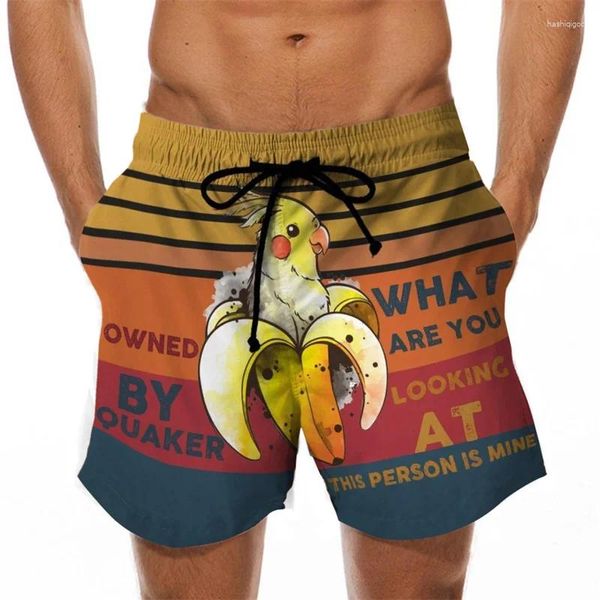 Short masculin 2024 Pantalon de plage amusant 3d Turkey Head Print Swim Trunks Spoof Banana Pattern Europe et United States Wholesale