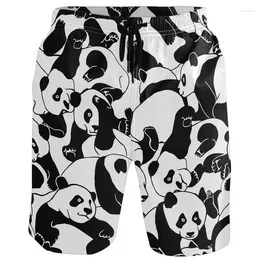 Heren shorts 2024 Casual Love Mom Panda 3D Gedrukte Hawaiiaanse hiphop Y2K Summer