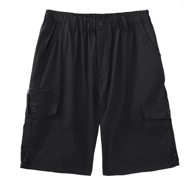 Shorts masculins 2024 Coton Linage Summer Summer Straight Cargo for Men Ocction Nylon avec poches Pantalones Cortos