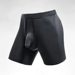 Calzoncillos tipo bóxer para hombre, ropa interior Sexy de Modal con bolsa separada, calzoncillos Boxer para Hombre, bragas con separación, 2024