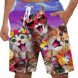 Men's Shorts 2024 Europe And America Loose Hawaiian Beach Pants Summer Surf 3D Printed Cute Pet Dog Smoke Pattern Trend Boy's