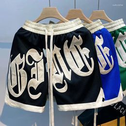 Shorts masculins 2024 Fashion American Summer Letter Imprimé Basketball Men Harajuku Vintage Streetwear Loose Gym Ventres
