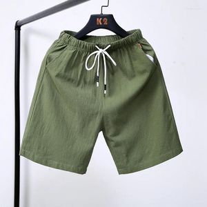 Shorts pour hommes 2024 Hommes Summer Cordon de grande taille Coton Lin Séchage rapide Pantalon de plage Casual Sports Pantalons courts Vêtements B52